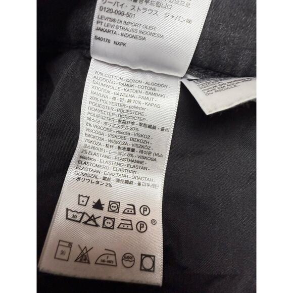 Levis Jeans Size 14 Classic Crop Black Faded Stud Ankle Accent Stretch B147 - Picture 6 of 16